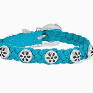 NWT Brighton Turquoise Braided Leather Daisy Bandit Bracelet